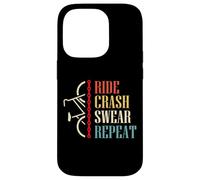 Custodia per iPhone 14 Pro Vintage Ride Crash Swear Repeat - Funny Retro Mountain Bike