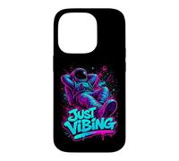 Custodia per iPhone 14 Pro Viola e Teal Astronaut Just Vibing Graphic per gli uomini