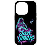 Custodia per iPhone 14 Pro Viola e Teal Astronaut Just Vibing Graphic per gli uomini
