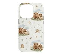 Custodia per iPhone 14 Pro Vitelli di bestiame delle Highland Cottagecore Campagna Farm Life