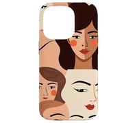 Custodia per iPhone 14 Pro Volti femminili astratti Design moderno in stile minimalista