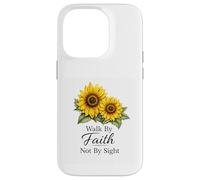 Custodia per iPhone 14 Pro Walk Faith Not By Sight Sunflower Faith - Bellissimo verso