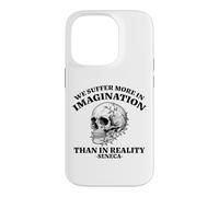 Custodia per iPhone 14 Pro We Suffer More in Imagination Stoic Seneca Wisdom Citazione