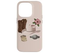 Custodia per iPhone 14 Pro Western Cowboy Boots Cappello Floreale Country Style Ranch Life