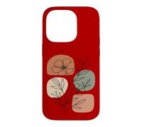 Custodia per iPhone 14 Pro Wildflower Line Art Abstract Botanical Mid Century