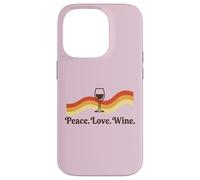 Custodia per iPhone 14 Pro Wine Tasting Drinker Peace Love Bottiglia di vino Bicchiere