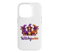 Custodia per iPhone 14 Pro Witchy Halloween WitchyWien Dachshund Dogs In Witch Hat