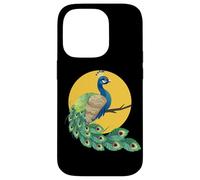 Custodia per iPhone 14 Pro Womens Girls Kid Beautiful Yellow Moon Elegant Peacock Lover