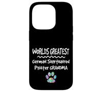 Custodia per iPhone 14 Pro Worlds Greatest Tedesco Capelli Corti Puntatore Nonna Cane Zampa