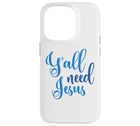 Custodia per iPhone 14 Pro Ya'll Need Jesus Easter Christian Church Uomini Donne Ragazzi Ragazza