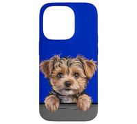 Custodia per iPhone 14 Pro Yorkipoo Carino Peeking Yorkie Poo Mix Dog Lover