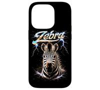 Custodia per iPhone 14 Pro Zebra Heavy Metal Concerto di musica Animal Rock N Roll anni '80