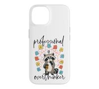 Custodia per iPhone 14 Professionista Overthinker Raccoon Coffee Lover