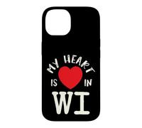 Custodia per iPhone 14 Proud State My Heart Is In WI Wisconsin