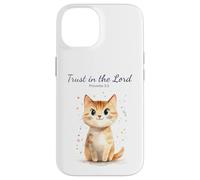 Custodia per iPhone 14 Proverbs 3:5 Trust in the LORD - Women Girls Cat Verse