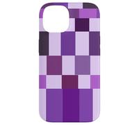 Custodia per iPhone 14 Purple Color Block Checkered Checker Abstract Checkerboard
