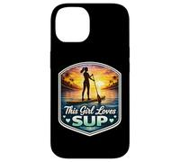 Custodia per iPhone 14 Questa ragazza ama SUP amante donna standup paddle carino