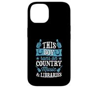 Custodia per iPhone 14 Questo ragazzo corre su musica country e biblioteche