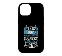 Custodia per iPhone 14 Questo ragazzo corre su musica country e gatti