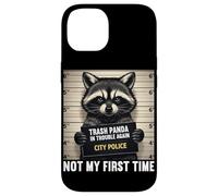Custodia per iPhone 14 Raccoon Mugshot Trash Panda nei guai non è la mia prima volta