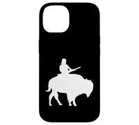 Custodia per iPhone 14 Ragazzo su un Buffalo Silhouette
