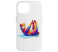 Custodia per iPhone 14 Rainbow Alpaca Yoga Llama Meditation Pose