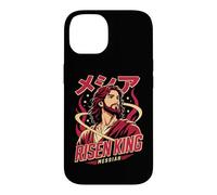 Custodia per iPhone 14 Re Risorto Messia Cristiano Anime Manga Gesù Fede Arte