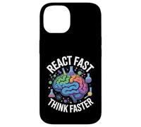 Custodia per iPhone 14 React Fast Think Più Veloce Science Brain Design