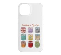 Custodia per iPhone 14 Reading is My Jam Bookworm Generi letterari Vasetti