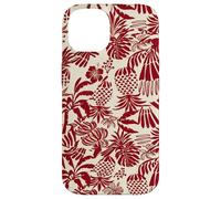 Custodia per iPhone 14 Red Tropical Pineapple Palm Leaf Aloha Summer Pattern