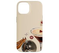 Custodia per iPhone 14 Retro Espresso Martini Disco Ball Stars Estetica Estetica