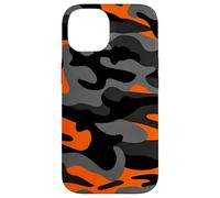Custodia per iPhone 14 Retro Hunter Safety Orange Camo Vintage Nero Camouflage