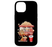 Custodia per iPhone 14 Retro Vintage Snack Natale Popcorn Film Notte
