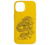 Custodia per iPhone 14 Retro Vintage Zodiac Lunar New Year Black Chinese Dragon