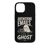 Custodia per iPhone 14 Rispondere alle e-mail come un fantasma divertente ufficio di Halloween