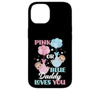 Custodia per iPhone 14 Rosa o Blu Daddy Loves You Gender Reveal Party