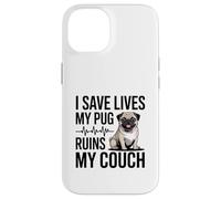 Custodia per iPhone 14 Salvo vite, il mio carlino rovina la mia infermiera