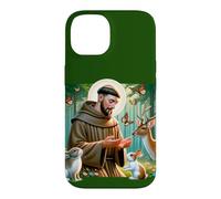 Custodia per iPhone 14 San Francesco d'Assisi Patrono degli Animali Foresta Cattolica