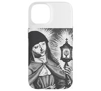 Custodia per iPhone 14 Santa Chiara d'Assisi Santa Cattolica Italiana Donna