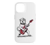 Custodia per iPhone 14 Scimmia rock, scimmietta divertente che suona la chitarra