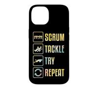 Custodia per iPhone 14 Scrum Tackle Prova a ripetere una semplice grafica di rugby