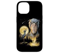 Custodia per iPhone 14 Shoebill Cicogna Ululando alla Luna Strano Meme Divertente Anni '90 Uccello