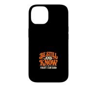 Custodia per iPhone 14 Sii fermo e sappi che io sono Dio Retro Christian Faith