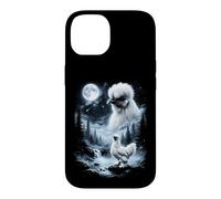 Custodia per iPhone 14 Silkie Pollo Ululando alla Luna 90's Retro