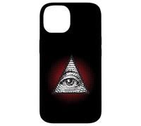 Custodia per iPhone 14 Simbolo segreto della piramide mistica degli Illuminati dell'occhio che vede