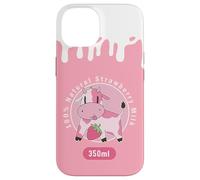 Custodia per iPhone 14 Simpatica mucca rosa Kawaii, Strawberry Milk Girl