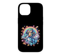 Custodia per iPhone 14 Simpatici draghi volanti arcobaleno spazio cibo design