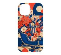 Custodia per iPhone 14 Slitta vintage riempita con fiori invernali