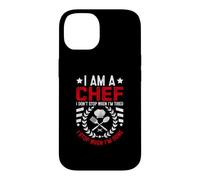 Custodia per iPhone 14 Sono uno chef che non mi fermo quando sono stanco mi fermo quando ho finito