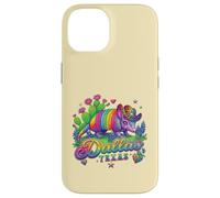 Custodia per iPhone 14 Souvenir retrò anni '80 Arcobaleno Armadillo Cowboy Dallas Texas